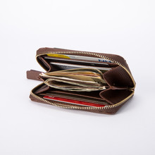 20# Men Business Leather Wallet Vintage Purse High Quality Id Credit Card Pockets Double Zipper Women Men Money Bags Coin Wallet 2024 - buy cheap