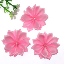 20Pcs 1.5" Pink satin flowers rolled rosette multilayers flowers applique craft wedding sewing decoration 4.0cm 2024 - buy cheap