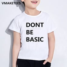 Camiseta infantil de verão, manga curta, meninos e meninas, estampa básica de letras, roupas casuais engraçadas para bebês, hkp5525 2024 - compre barato