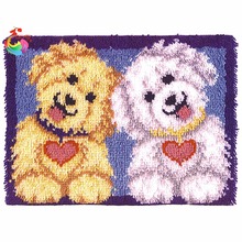 Kits for embroidery Latch Hook Kit Rug set of crochet hooks DIY Craft love dog  rugs set of knitting needlesBig size 110X78cm 2024 - buy cheap