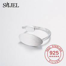 SMJEL-anillo de compromiso ajustable para mujer, de plata de ley 100% 925, joyería geométrica 2024 - compra barato
