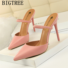 Bigtree-Zapatos elegantes de tacón alto para mujer, tacones de aguja extremos, sexys, Ayakkabi 2024 - compra barato