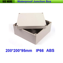 Free Shipping 1 Piece Small Type IP66 ABS Grey Waterproof electrical plastic enclosure 200*200*95mm 2024 - buy cheap