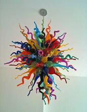 Free Shipping Brilliant Handblown Multi Colored Glass Chandelier Modern Lighting 2024 - buy cheap