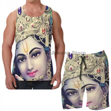 Summer Casual funny print men Tank Tops Women Krishna Hindu God  men Board beach shorts women sets fitness sleeveless vest 2024 - buy cheap