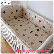 6PCS Cartoon crib bumper baby cot sets baby bed protector child bedding set juego de cama,(bumpers+sheet+pillow cover) 2024 - buy cheap