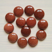 Wholesale Fashion fast ship natural stone beads 20mm gold sand round cab cabochon stone beads 20pcs/lot free shipping 2024 - buy cheap