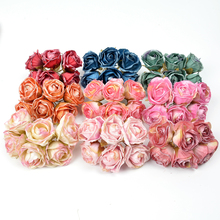 6pcs Artificial Flower Silk Bright Pink Rose Bouquet For Wedding Home Christmas Decoration DIY Garland Scrapbook Gift Box Craft 2024 - buy cheap