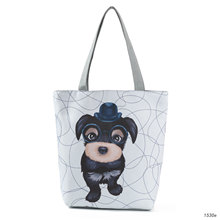 Miyahouse Animal Design Cute Cat Dog Printed Handbag Woman Tote Canvas Bag Beach Casual Shoulder Bags 2024 - buy cheap