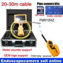 Câmera endoscópica com 30m, à prova d'água, dreno, inspeção de esgoto, câmera de vídeo, boroscópio, câmera com 512hz receptor 2024 - compre barato