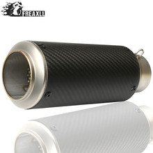 Universal 61MM Motorcycle Exhaust Pipe With Muffler Moto Pit Bike Pot Escape For aprilia rsv4 honda grom suzuki sv 650 honda msx 2024 - buy cheap