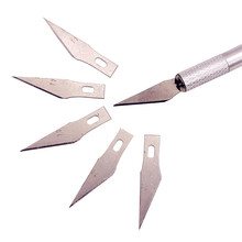 Cuchillo de hoja de bisturí con mango de Metal, cortador de papel de madera, pluma artesanal, cuchillos de grabado, herramientas manuales de bricolaje, 5 cuchillas adicionales, 1 Juego 2024 - compra barato
