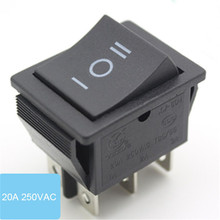 10 piecs KCD XW-604AB3 AC swicths 6 pin 3 позиция на off-on черный электрический перекидной переключатель для электронное оборудование 20A/250 В AC 2024 - купить недорого