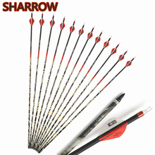 6/12Pcs 31" Archery Pure Carbon Arrows Spine 300 Arrowheads Points With Broadheads For Outdoor Shooting Practice Accessories 2024 - buy cheap