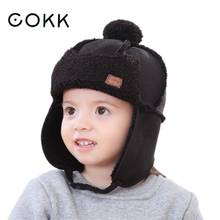 COKK Kids Winter Hats For Girls Boys Children Ear Protect Plush Velvet Russian Hat Snow With Pompom Knitted Cap New Warm 2024 - buy cheap