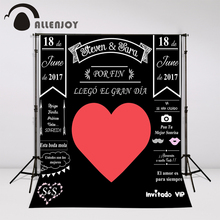 Allenjoy personalizado blackboard casamento fundo idéia giz grande coração festa fundo foto cabine diy photocall excluindo suporte 2024 - compre barato