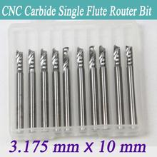 New 10PCS 3.175*10mm Single flute carbide Engraving CNC router bits Tools Cutting 2024 - buy cheap