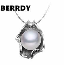 11-12mm Super Big Size Pearl, HOT PROMOTION REAL Freshwater Pearl Pendant Necklace with Silver Necklace Chain with High Quality 2024 - buy cheap