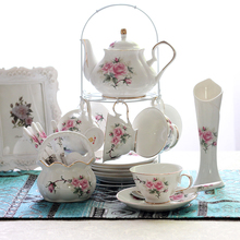 Luxo conjunto de copos de café osso china porcelana estilo britânico xícara de chá conjunto tarde teaware chá festa bule romântico bebendo ware 2024 - compre barato