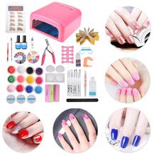 Biutee Pro Nail art set 36W UV GEL Pink/white Lamp & 12 Color UV Gel Extension gel kit Nail Art Brushes Nail Tool Manicure Set 2024 - buy cheap