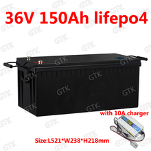 GTK-batería de litio recargable lifepo4, 36V, 150AH, resistente al agua, para Triciclo de 3000w, UPS, vehículo, scooter, barco, camping, cargador de 10A 2024 - compra barato