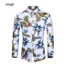 45KG-120KG Hawaiian Style Men's Long Sleeve Print Shirt Vacation Casual Palm leaves Button Shirt Comfort Tops 5XL 6XL 7XL 2024 - buy cheap