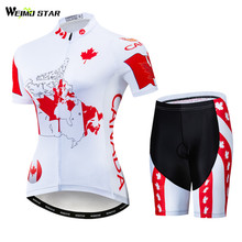 Weimostar-conjunto de ciclismo com camiseta e manga curta, roupas para ciclismo da equipe canadá, verão, montanha 2024 - compre barato