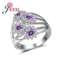 925 Sterling Silver  Infinity Ring Filled Beautiful Daisy Flowers Cubic Zirconia Stones Romantic Fashion Anel Jewelry 2024 - buy cheap