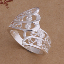 -Sterling-925 Silver Plated Jewelry Fashion Hollow Angel Wing Rings Unisex Party 925 Silver Plated Plated Cocktail Ring AR037 2024 - buy cheap