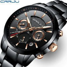 CRRJU Chronograph Men's Watch Waterproof Sport Watch Men Watch Mens Watches Top Brand Luxury Steel Male Clock Relogio Masculino 2024 - buy cheap