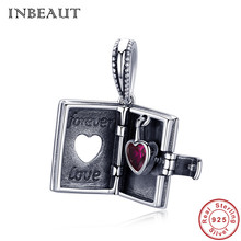 INBEAUT Romantic Series Love Letters Charms 925 Sterling Silver Red Carved Zircon Pendant Beads fit Pandor Bracelet for Girls 2024 - buy cheap