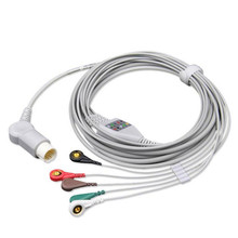 Cable de ECG para Monitor de pacientes, pieza de 5 cables, cables de ECG, extremo a presión, AHA.TPU, Compatible con Philips/HP 12 pines MP20/30/VM6 2024 - compra barato