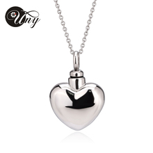 hot sale UNY stainless steel  cremation jewelry heart  Ash pendant Urn necklace memorial keepsake free shipping 2024 - buy cheap