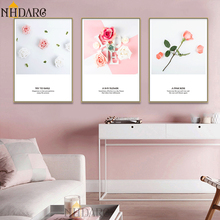 Posters and Prints Canvas Art Painting Inspirational Text Roses Flowers Wall Art Wall Pictures for Living Room Modern Home Decor 2024 - buy cheap