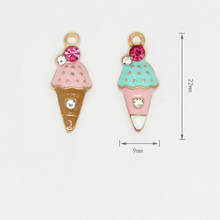 MRHUANG 10PCS Funny Ice-cream Colorful Enamel Pendant Charms Oil Drop Floating Charms fit DIY Bracelet Jewelry Accessory 2024 - buy cheap