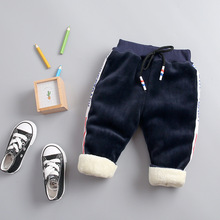 Casual Girl Boy Winter Pants Fashion Cotton Plus Velvet Thinkening Pants Toddler Girls Outfits for Infant Pants 2024 - buy cheap