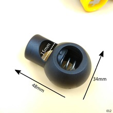 Extra Big Black Plastic Ball Cord Locks Round Toggle Clip Stopper 15mm Inner Width 2Pcs DIY Bags Clothing Paracord Accessories 2024 - buy cheap