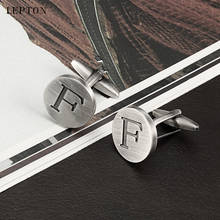 Lepton Letters F of an alphabet Cufflinks For Mens Antique Silver plated Round Letters F cuff links Men shirt cuffs Cufflinks 2024 - buy cheap