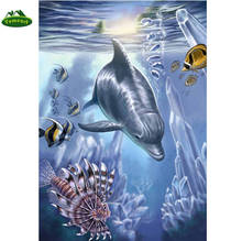 Diamond Mosaic Painting Dolphin Diamond Embroidery 3d Square Drill Pasted Crafts Needlework Cross Stitch Kits Dolphin in the Sea 2024 - buy cheap