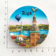 Pegatinas magnéticas para refrigerador, adhesivos para el mar bático, nórdico, Riga, edificio de referencia, recuerdos turísticos 2024 - compra barato