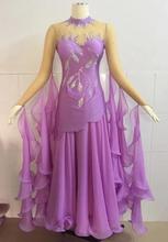 Women Standard Ballroom Dance Dress 2021 New Custom Made Purple Color Waltz Tango Ballroom Competition Dancing Dresses Adult 2024 - buy cheap