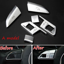 ABS 6PCS Car Inner Steering Wheel Button Trim Cover Sequined Decoration For Audi A3 S3 S5 S6 S7 RS5 RS7 SQ5 2014-2016 2024 - buy cheap