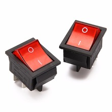 Interruptor rocker da luz vermelha, com 4 pinos liga/desliga 2 posições 16a/250v para ferramentas do interruptor, 5 peças 2024 - compre barato
