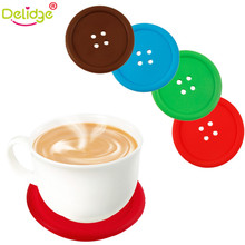 Delidge 5pcs/lot 8.5cm Buttons Shape Table Mat Silicone Round Coasters Cute Button Cup Mat Random Color Home Decor Placemat 2024 - buy cheap
