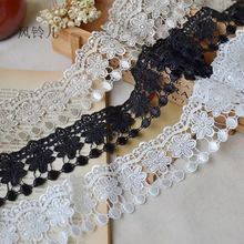 5 Meters 5cm Width New White Black Khaki Lace Trim Embroidery Applique Polyester Trimming Sewing Crafts Hot Sale 2024 - buy cheap