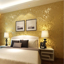 Beibehang европейские высококачественные обои Beibehang желтые, серебряные обои для гостиной спальни фоновые обои 3d обои 2024 - купить недорого