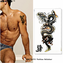 Nu-taty dragão preto de doom tatuagem temporária arte do corpo flash tatuagem adesivos 17*10cm impermeável falso tatoo estilo adesivo 2024 - compre barato