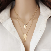 Fashion double geometry metal choker necklace exaggerated Clavicle necklace women men necklaces & pendants collares 2024 - buy cheap