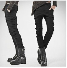 27-44 ! 2016 men's clothing personality casual pants fashion slim plus size long trousers gothic trousers stage singer costumes 2024 - buy cheap