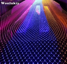 Wonlukiy String Light 3M x 2M 204 LEDS Warm White Blue Multi-color Outdoor 110V/220V US/EU Plug Waterproof LED Net Light Weeding 2024 - buy cheap